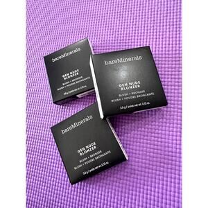 3 bareMinerals Gen Nude Blonzer Bundle Set of 3 Blush Bronzer Kiss of Pink, more